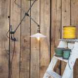 Rare OC White Industrial Wall-Mounted Sconce Lamp