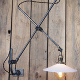 Rare OC White Industrial Wall-Mounted Sconce Lamp