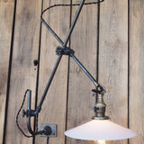 Rare OC White Industrial Wall-Mounted Sconce Lamp
