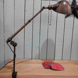 Rare Lampe OC White Industrielle fixation etau