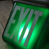 Exit grande Lampe USA opaline verte socle metal