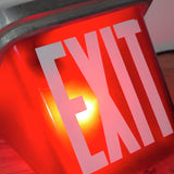 Exit large USA lamp, red opaline glass, metal base