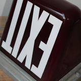 Exit large USA lamp, red opaline glass, metal base