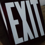 Exit large USA lamp, red opaline glass, metal base