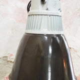 antique black enameled lampshade pendant light