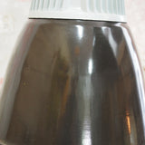 antique black enameled lampshade pendant light