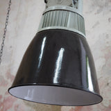 antique black enameled lampshade pendant light