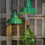 abat jour aluminium peint vert lampe industrielle hangar