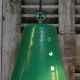 abat jour aluminium peint vert lampe industrielle hangar