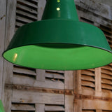 abat jour aluminium peint vert lampe industrielle hangar