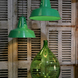 abat jour aluminium peint vert lampe industrielle hangar