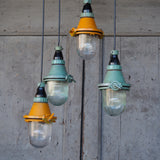 industrial pendant lamp, yellow glass