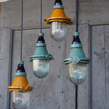 industrial pendant lamp, yellow glass