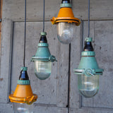 industrial pendant lamp, yellow glass