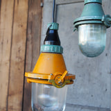 industrial pendant lamp, yellow glass