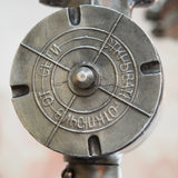 Metal and glass pendant light, large vintage industrial lamp