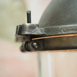 Metal and glass pendant light, large vintage industrial lamp