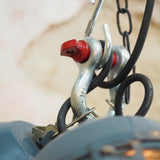 industrial pendant lamp in glass and metal, cluster of 3