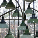 mint green enameled lampshade industrial glass globe lamp