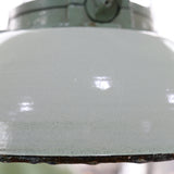 mint green enameled lampshade industrial glass globe lamp