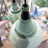 mint green enameled lampshade industrial glass globe lamp