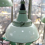 mint green enameled lampshade industrial glass globe lamp