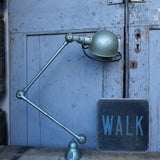 Lampe atelier industrielle Jielde 2 bras vert gris