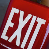 Exit Lampe americaine opaline rouge texte blanc
