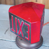 Lampe EXIT opaline rouge, ecriture relief