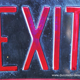 Lampe EXIT opaline rouge, ecriture relief