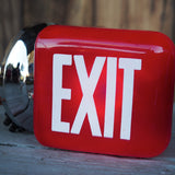 Exit Lampe americaine opaline rouge texte blanc