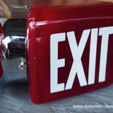 Exit Lampe americaine opaline rouge texte blanc