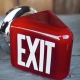 Exit Lampe americaine opaline rouge texte blanc