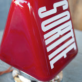 Exit Lampe americaine opaline rouge texte blanc