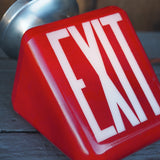Exit Lampe americaine opaline rouge texte blanc