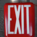 Exit Lampe americaine opaline rouge texte blanc