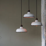 abat jour emaille lampe industrielle blanc