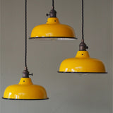 abat jour emaille lampe industrielle jaune