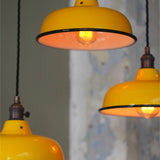 abat jour emaille lampe industrielle jaune