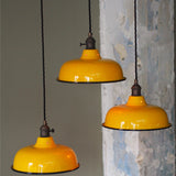 abat jour emaille lampe industrielle jaune