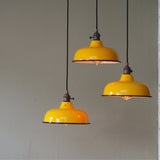 abat jour emaille lampe industrielle jaune