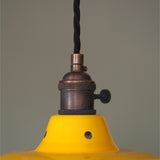 abat jour emaille lampe industrielle jaune