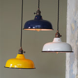 abat jour emaille lampe industrielle jaune