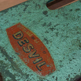 Lampe industrielle DESVIL - Lampadaire d'atelier articulé - Métal patiné vert d'origine