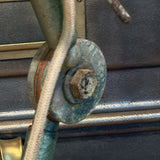 Lampe industrielle DESVIL - Lampadaire d'atelier articulé - Métal patiné vert d'origine