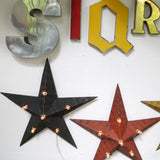 word composed of old letters, sign, star
