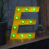 very large letter E from an old illuminated fairground sign