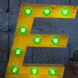 very large letter E from an old illuminated fairground sign