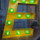 very large letter E from an old illuminated fairground sign