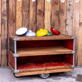 ancien bac Suroy caisse a roulettes d'usine textile couleur d'origine